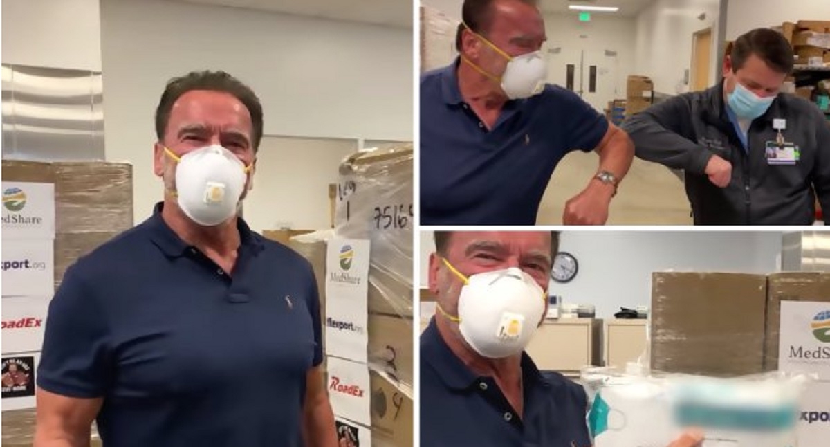 Arnold Schwarzenegger fait don d'un million de dollars de masques aux hpitaux